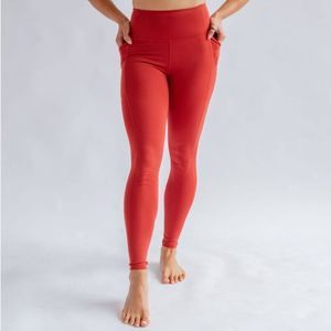 NWT Girlfriend Collective Orange High Rise Pocket Athletic Leggings in Size S
